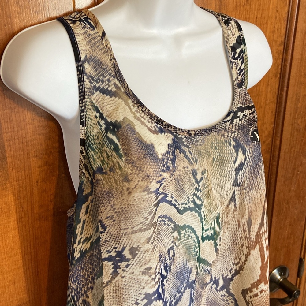 Show Me Your MuMu Brown & Green Snake Print Tank Top